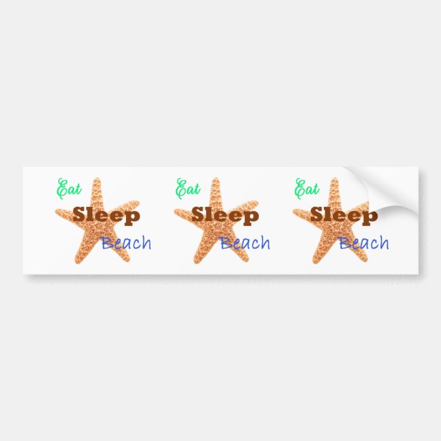 Eat Sleep Beach - Bumper Sticker (Front)