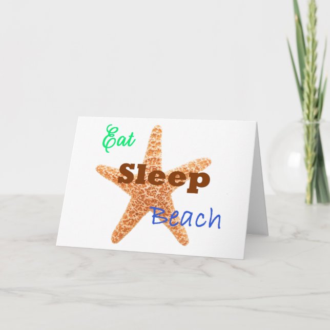 Eat Sleep Beach - Greeting Card (Front)