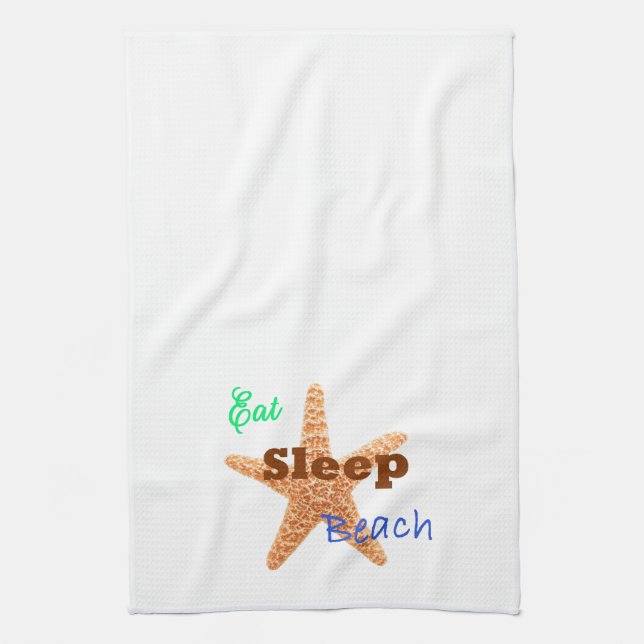 Eat Sleep Beach - Kitchen Towel (Vertical)