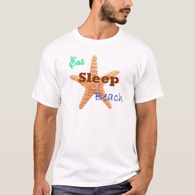 Eat Sleep Beach - Mens T-shirt (Front)