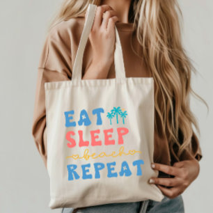 Eat Sleep Beach Repeat Summer Vibes Tote Bag