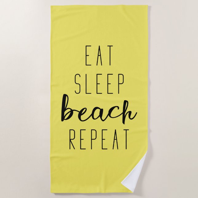 Eat Sleep Beach Repeat Towel (Front)