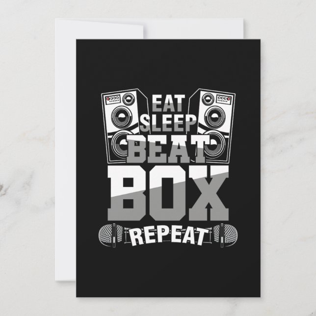 Eat Sleep Beatbox Rap Hiphop Microphone Beatboxing Invitation (Front)
