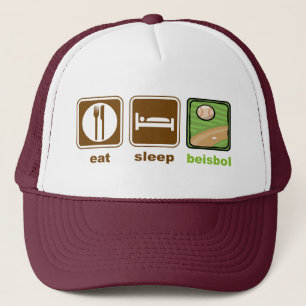 eat sleep beisbol trucker hat