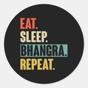 Eat Sleep Bhangra Repeat - Vintage Bhangra Dancing Classic Round Sticker