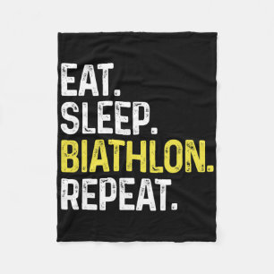Eat Sleep Biathlon Repeat Funny Biathlon Athlete B Fleece Blanket