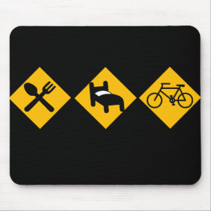 Eat Sleep Bicycle Road Signs Mouse Pad