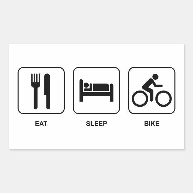 Eat Sleep Bike Rectangular Sticker (Front)