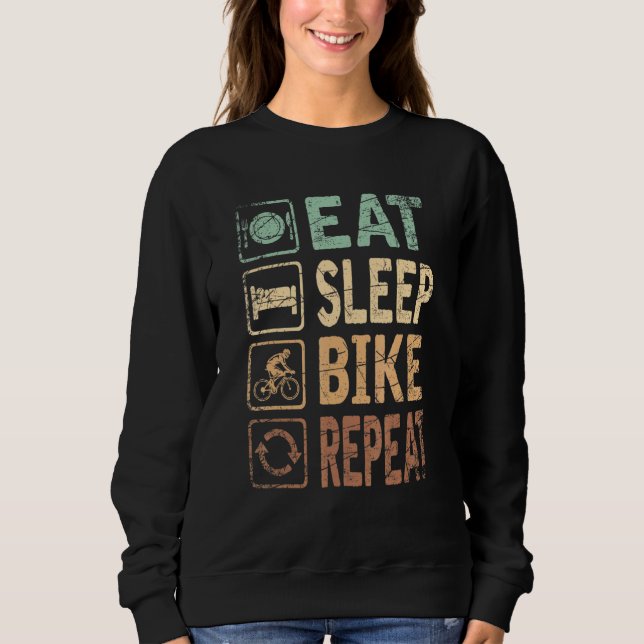 Eat Sleep Bike Repeat Bicycle Sweatshirt (Front)