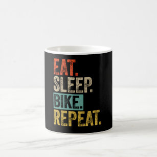 Eat sleep bike repeat retro vintage coffee mug