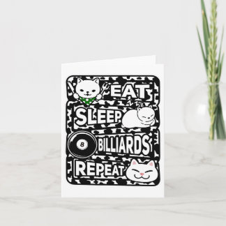Eat Sleep Billiards Repeat Boys Girls Billiards Lo Card