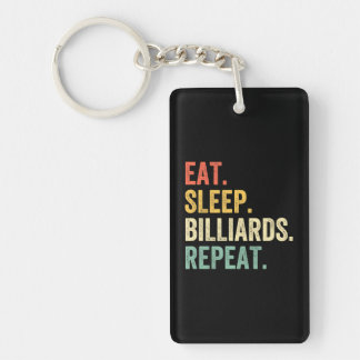 Eat Sleep Billiards Repeat Funny Pool Player Key Ring