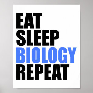 Eat Sleep Biology Repeat Biologist Professor Teach Poster