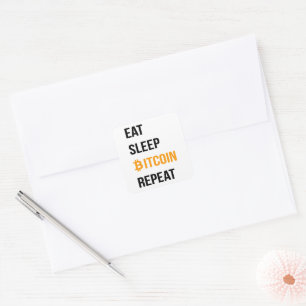 Eat Sleep Bitcoin Repeat  Square Sticker