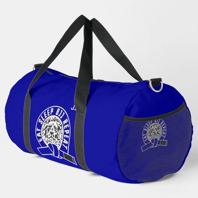 Eat Sleep BJJ Repeat - Blue Belt "Customisable" Duffle Bag (Right Corner)