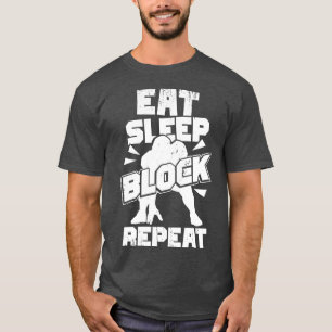 Eat Sleep Block Repeat Offensive Lineman Gift T-Shirt