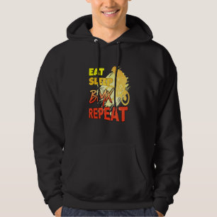 Eat Sleep Bmx Repeat Bicycle Bike Motocross Hoodie