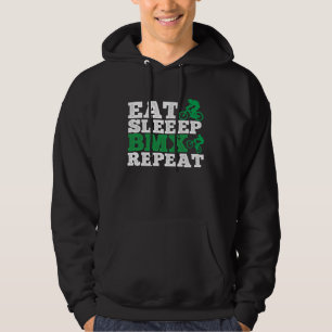 Eat Sleep Bmx Repeat Bmx Rider Hoodie
