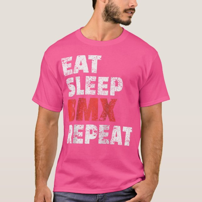 Eat Sleep Bmx Repeat Funny Bike Racing Gif 	 Baseb T-Shirt (Front)