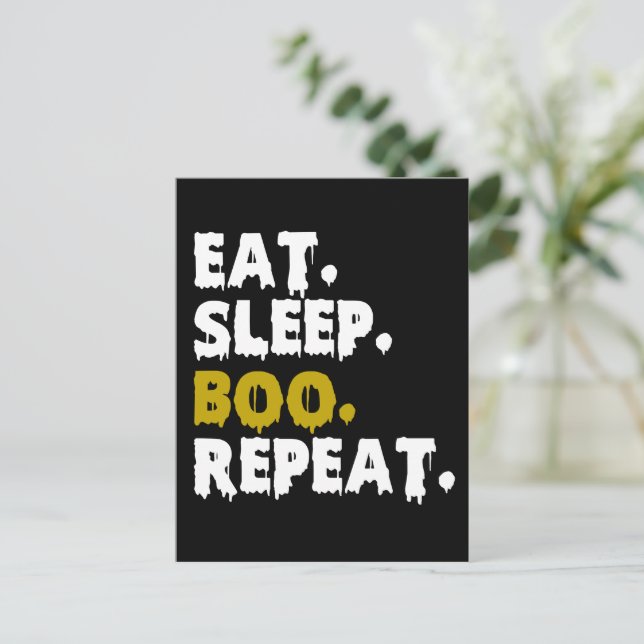 Eat Sleep Boo Repeat - Funny Halloween 2022       Postcard (Standing Front)