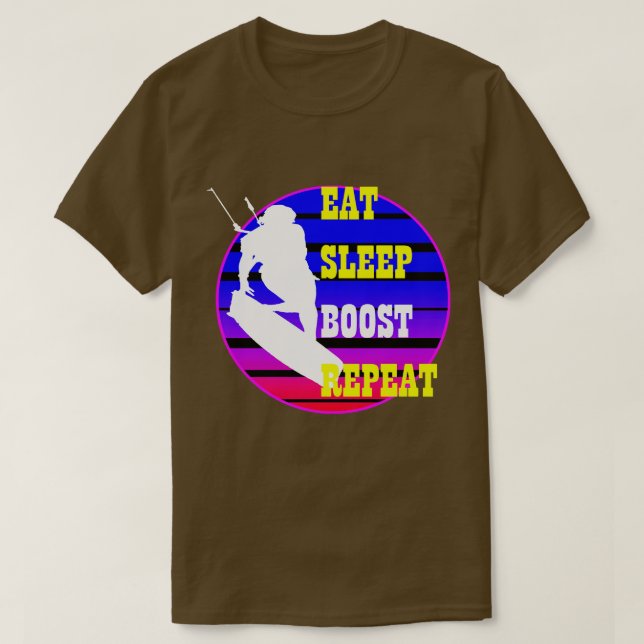 Eat Sleep Boost Repeat Female Kitesufer Retro Suns T-Shirt (Design Front)