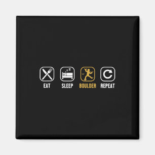 Eat Sleep Boulder Repeat Climbing Sport Free Bould Magnet