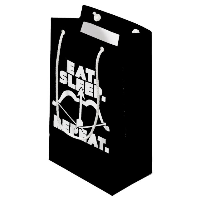 Eat sleep bow repeat archery small gift bag (Front Angled)