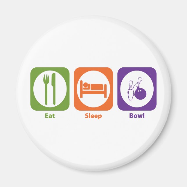 Eat Sleep Bowl Magnet (Front)