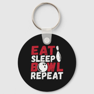 Eat Sleep Bowl Repeat Key Ring