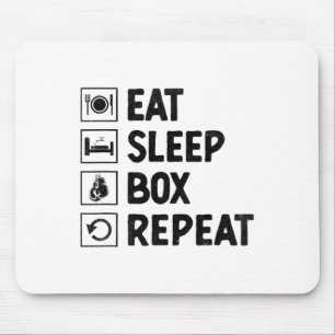 Eat Sleep Box Repeat Boxer Sports Strength Athlete Mouse Pad