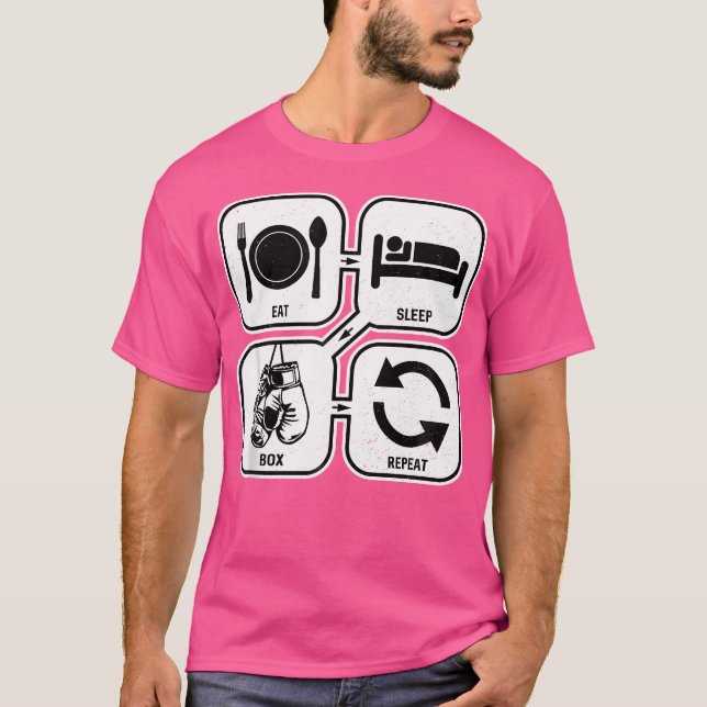 Eat Sleep Box Repeat Boxer T-Shirt (Front)