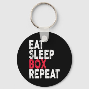 Eat Sleep Box Repeat Boxing Tee Key Ring