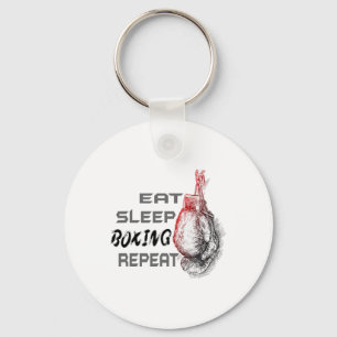 Eat Sleep Boxing Repeat Boxing Enthusiast Key Ring