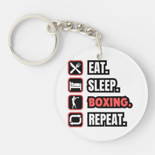 Eat Sleep Boxing Repeat Key Ring