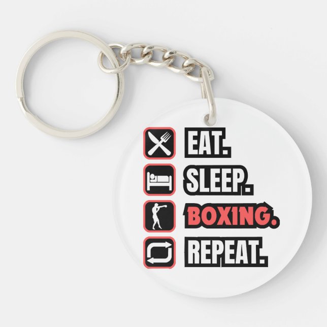 Eat Sleep Boxing Repeat Key Ring (Front)