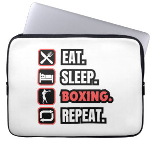 Eat Sleep Boxing Repeat Laptop Sleeve