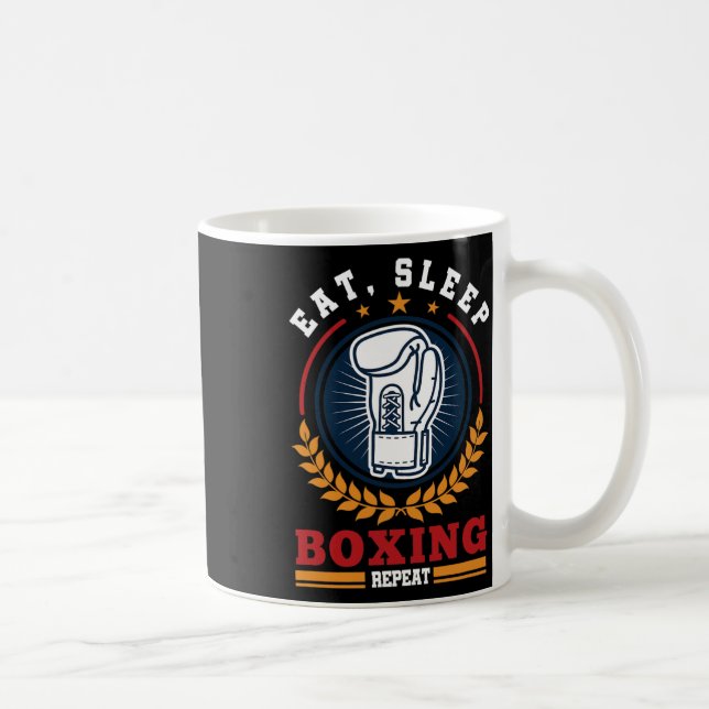 Eat Sleep Boxing Repeat Mma Kickboxing Boxer  Coffee Mug (Right)