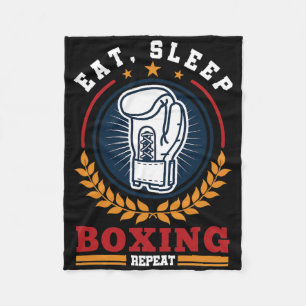 Eat Sleep Boxing Repeat Mma Kickboxing Boxer Fleece Blanket