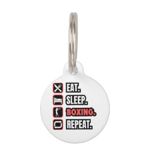 Eat Sleep Boxing Repeat Pet Tag