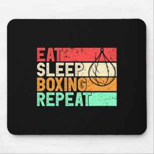 Eat Sleep Boxing Repeat Retro Mma Fighter Kickboxi Mouse Pad