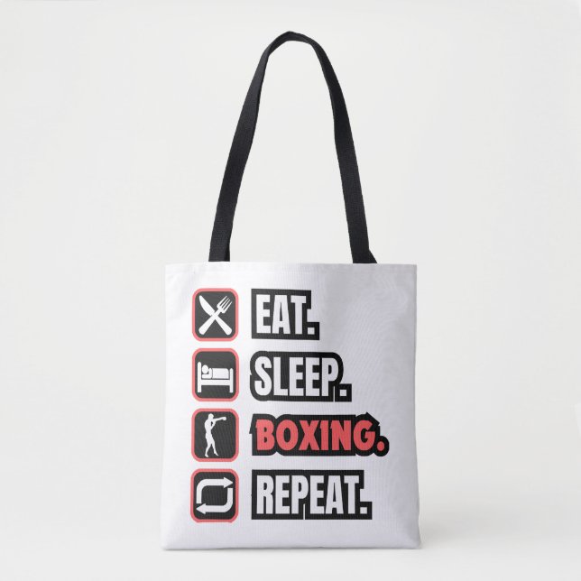 Eat Sleep Boxing Repeat Tote Bag (Front)