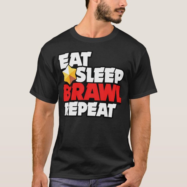 Eat Sleep Brawl Repeat - Brawl Stars T-Shirt (Front)