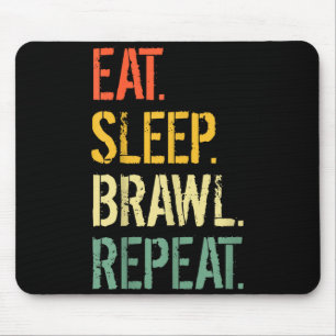 Eat Sleep Brawl Repeat Stars Funny Video Gamer Gam Mouse Pad