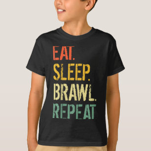 Eat Sleep Brawl Repeat Stars Funny Video Gamer Gam T-Shirt
