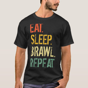 Eat Sleep Brawl Repeat Stars Funny Video Gamer Gam T-Shirt