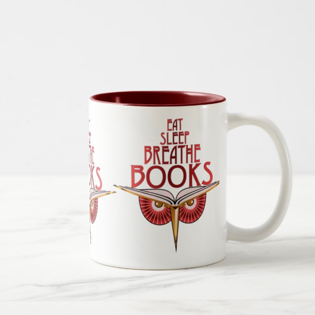 Eat Sleep Breathe Books Mug (Right)