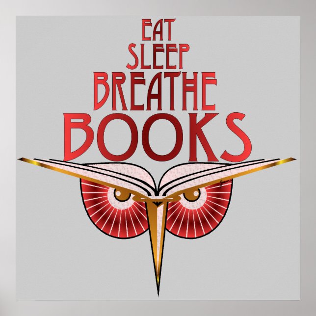 Eat Sleep Breathe Books Print (Front)