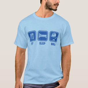 Eat Sleep Build, builder funny slogan t-shirt blue