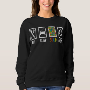 Eat Sleep Build Repeat Building Blocks Bricks Mast Sweatshirt
