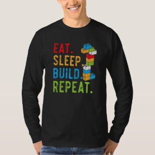 Eat Sleep Build Repeat Master Builder Bricks Block T-Shirt